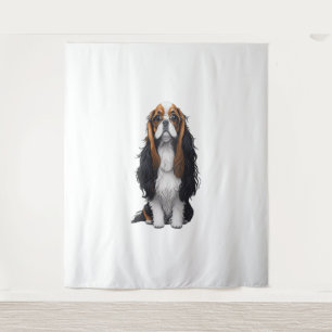 Een schattige hond koning Charles Spaniel Wandkleed