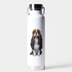 Een schattige hond koning Charles Spaniel Waterfles
