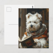 Een Schattige hondje dat een boek leest Briefkaart (Voorkant / Achterkant)