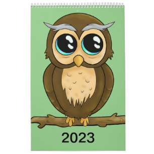 Een schattige kalender gevuld met gelukkige karakt