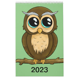 Een schattige kalender gevuld met gelukkige karakt