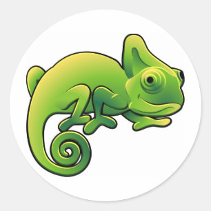 Een schattige kameleeshagedis ronde sticker