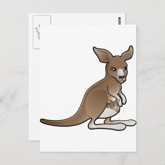 Een schattige kangoeroe met een joch in zijn zak briefkaart (Voorkant / Achterkant)