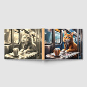 Een schattige kat met een koffie en krantengastenb gastenboek (Volledig)