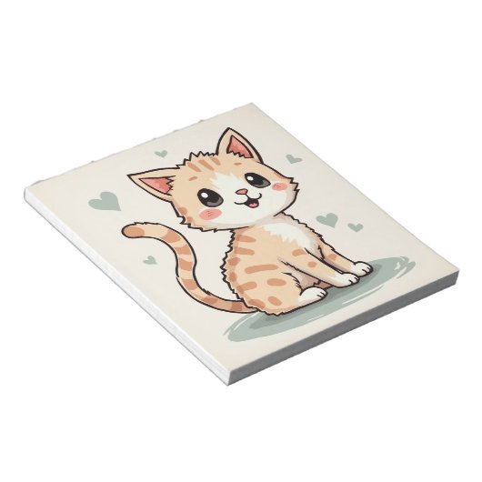 een schattige kat notitieblok (Schuin)