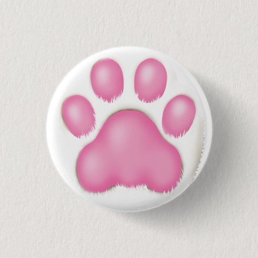 een schattige kattenpoot ronde button 3,2 cm (Voorkant)