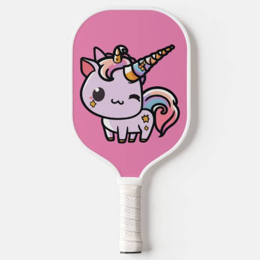 Een schattige kawaii-eenhoorn pickleball paddle (Voorkant)