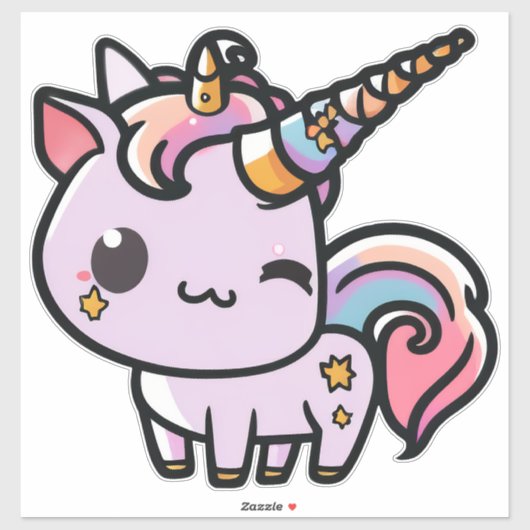 Een schattige kawaii-eenhoorn sticker (Vel)
