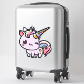 Een schattige kawaii-eenhoorn sticker (Koffer)