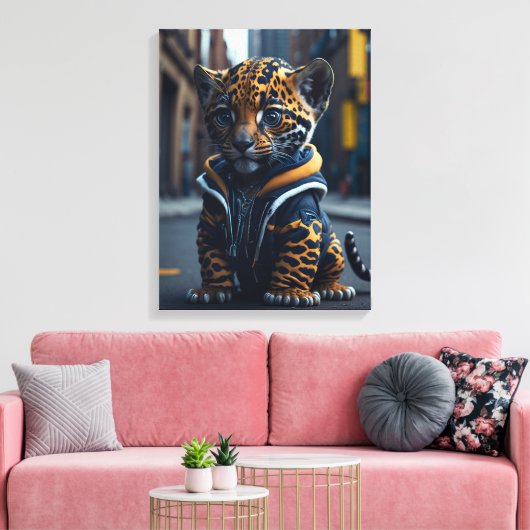 Een schattige Kawaii kleine hyper realistische bab Canvas Afdruk (Insitu (Woonkamer))