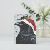 Een schattige kerst raaf briefkaart (Staand voorkant)
