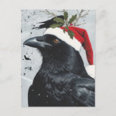 Een schattige kerst raaf briefkaart (Voorkant)