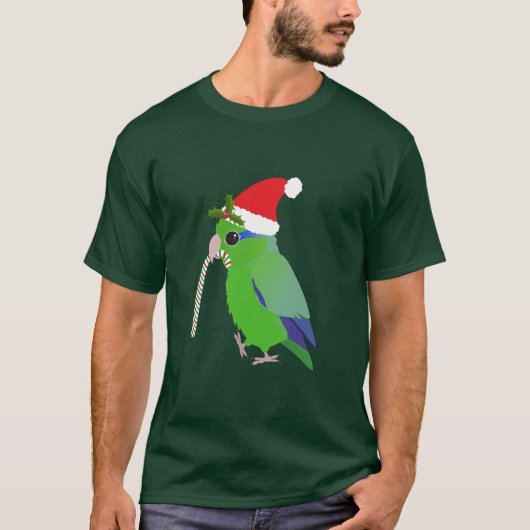 Een schattige kerstgroene pacific parrotlet t-shirt (Voorkant)