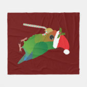 Een schattige kerstperziken met een luiaard fleece deken (Voorkant (Horizontaal))