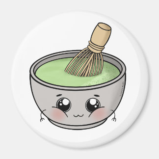 Een schattige kom matcha thee - Kawaii Magneet