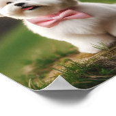 Een schattige Maltese hond met een boog Poster (Hoek)