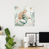 Een Schattige Meermin Poster (Thuiskantoor)