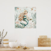 Een Schattige Meermin Poster (Keuken)