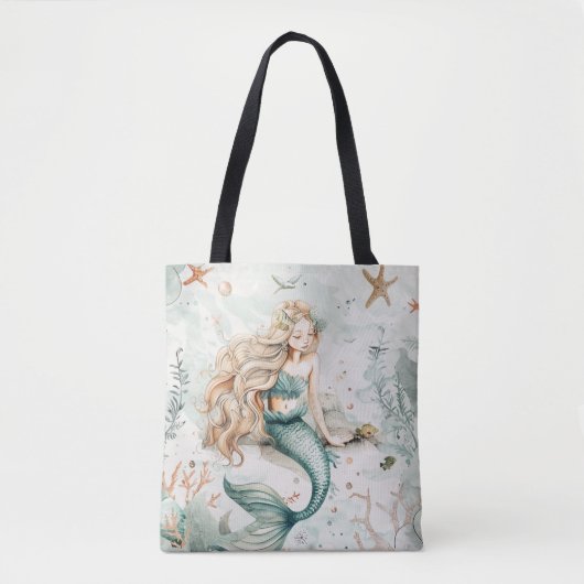 Een Schattige Meermin Tote Bag (Voorkant)