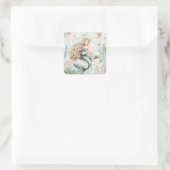 Een Schattige Meermin Vierkante Sticker (Tas)