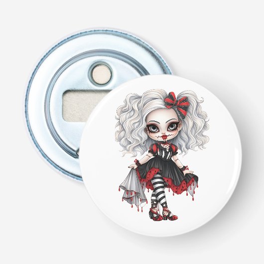 Een Schattige Meisje Halloween Design Collectie 7 Button Flesopener (Voorkant)
