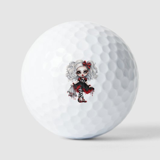 Een Schattige Meisje Halloween Design Collectie 7 Golfballen (Voorkant)