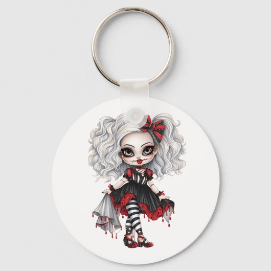Een Schattige Meisje Halloween Design Collectie 7 Sleutelhanger (Voorkant)
