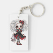 Een Schattige Meisje Halloween Design Collectie 7 Sleutelhanger (achterkant)