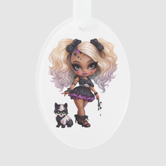 Een Schattige Meisje Halloween Design Collectie 8 Ornament (voorkant)