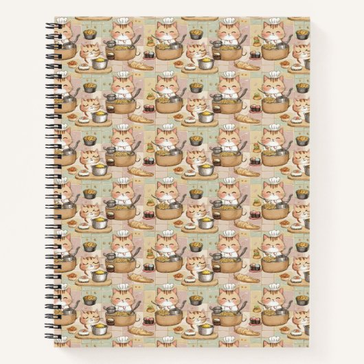Een schattige naadloze patroon chief katten notitieboek (Voorkant)