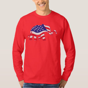 Een schattige olifant gemaakt in de Amerikaanse vl T-shirt