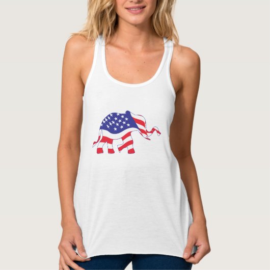 een schattige olifant uit de Amerikaanse vlag Tanktop (Voorkant)
