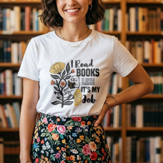 Een schattige otter die een boek leest, bloemrijk Tri-Blend shirt
