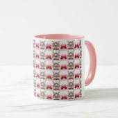 Een Schattige Paashaas Roze Hart met Mand & Eieren Mok (Voorkant rechts)