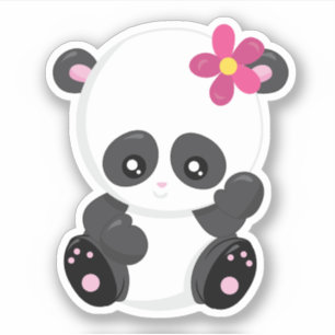 Een schattige panda sticker