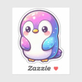 Een schattige pastelpinguïn met een levendige hell sticker (Vel)