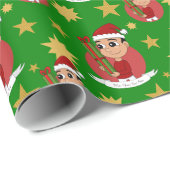 Een schattige peuter met een kerstcadeau cadeaupapier (Rol Hoek)