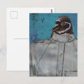 Een schattige pinguïn vogel in een pak briefkaart (Voorkant / Achterkant)