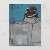 Een schattige pinguïn vogel in een pak briefkaart (Voorkant)