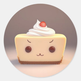 Een Schattige plakje cheesecake Ronde Sticker