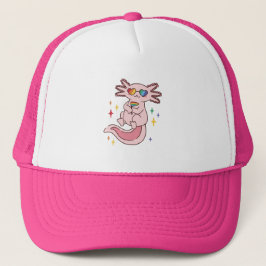 Een schattige Pride Axolotl Trucker Pet