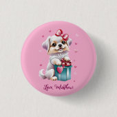 Een schattige puppy ronde button 3,2 cm (Voorkant)