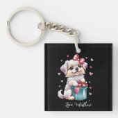 Een schattige puppy sleutelhanger (voorkant)