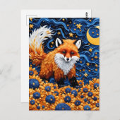 Een Schattige Red Fox in de Blueberry Galaxy Briefkaart (Voorkant / Achterkant)
