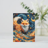 Een Schattige Red Fox in de Melkweg Briefkaart (Staand voorkant)