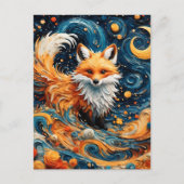 Een Schattige Red Fox in de Melkweg Briefkaart (Voorkant)