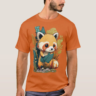 Een schattige rode panda in het bos t-shirt