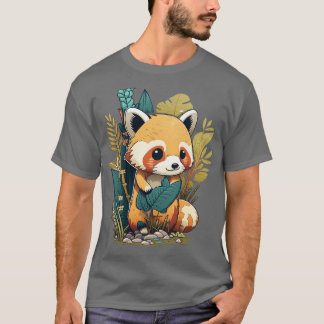 Een schattige rode panda in het bos t-shirt