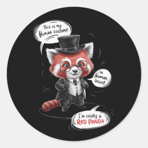 Een schattige rode panda ronde sticker