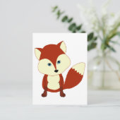 Een schattige rode vos briefkaart (Staand voorkant)